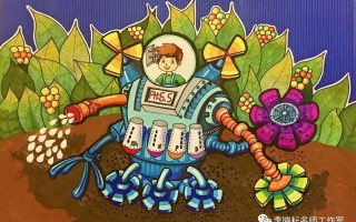 未来农场科技画 科幻科技绘画主题，太空未来居住和智能 未来农业等三大主题的作品