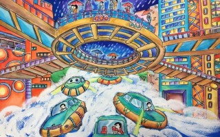 4开纸画科技幻想画 科技画参赛获奖作品素材